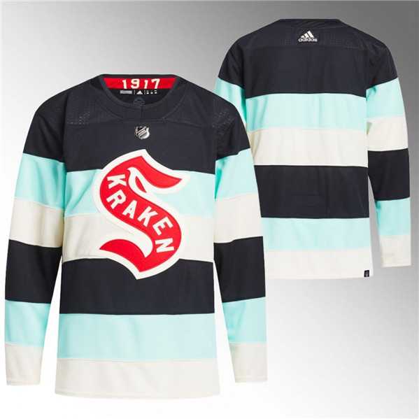 Men%27s Seattle Kraken Blank Deep Sea Blue 2024 Winter Classic Primegreen Stitched Jersey Dzhi